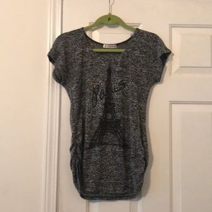 Charcoal grey Eiffel tower Maternity Sweater shirt